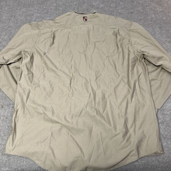 Riverside FR Button Shirt‎ XL Beige Flame Resistant Dual Pocket Welding Oilfield - Picture 2 of 9